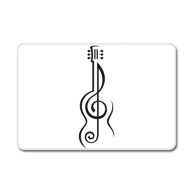 Коврик для мыши с надписью I Love Music Symbol черно белое сердце стильный дизайн