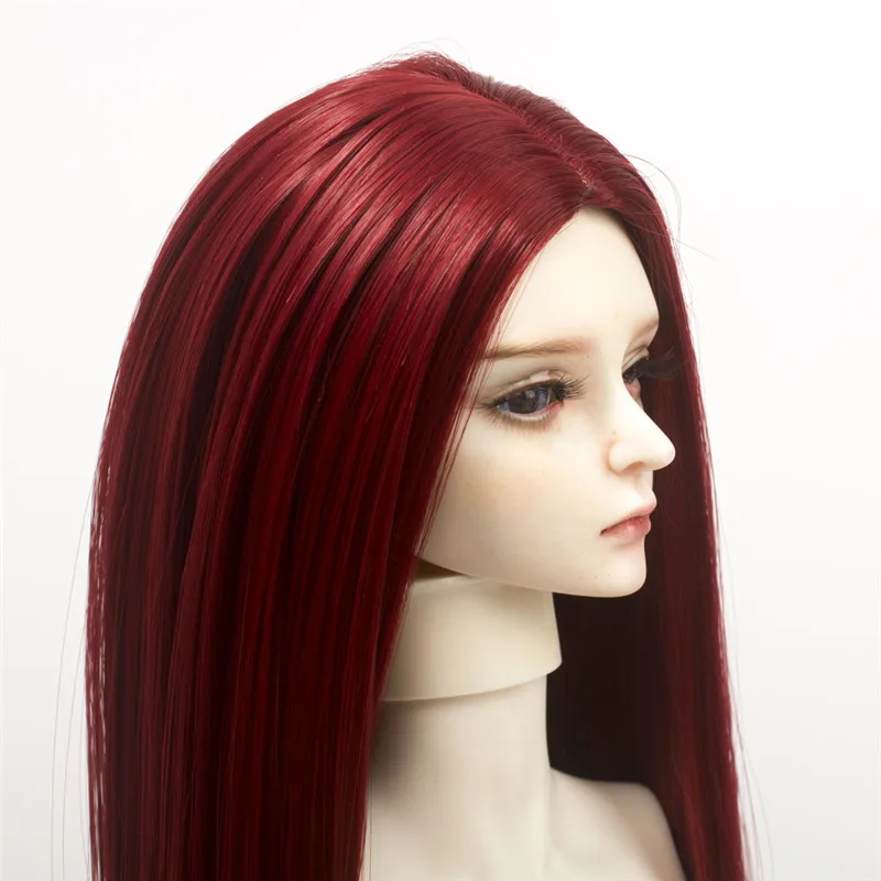 HTY113A Парики для кукол BJD/SD, длинные прямые волосы, белый, хаки, серый, коричневый, черный цвет, волосы для 1/6, 1/4, 1/3, куклы, теплоизоляционное синтетическое волокно - Цвет: HTY113A