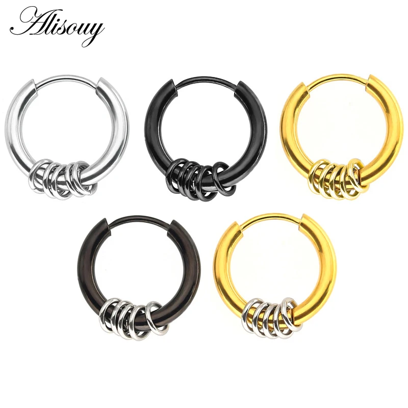 2 шт. Новое поступление панк черный/Золотой/Серебряный цвет круглый круг из