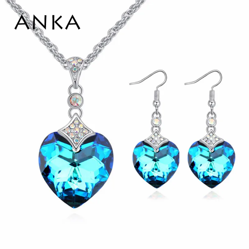

ANKA hot sale crystal necklace stud earrings for women wedding party jewelry sets classics gift Crystals from Austria #125221
