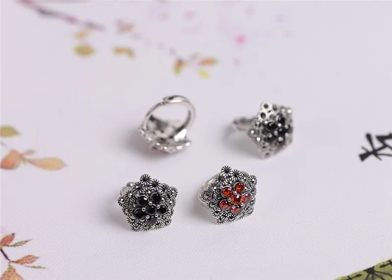 Черные/серьги с красным Цирконом 925 пробы серебряные серьги-гвоздики для женщин Роскошные марказитовые ювелирные изделия дамские подарки