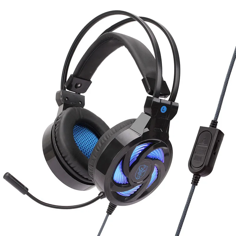 3.5mm Wired High Quality Headphone with Microphone LED Light Stereo Game Headset Voice Control Headphones for Computer PS4 PC |