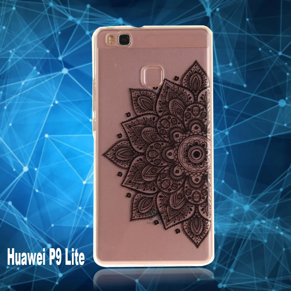 Fundas для Huawei P9 lite Case Силиконовые Мягкий Цветок TPU Крышка пункт Carcasas Coque Lite P9lite