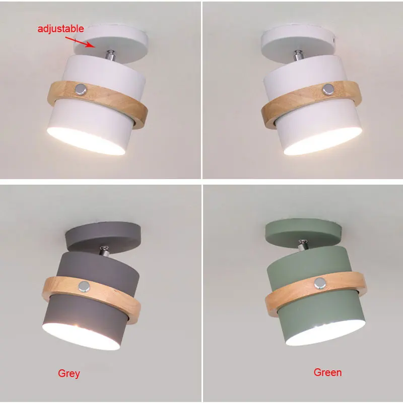 

Creative Modern 5W Ceiling Lamp Aisle Living Room Bedroom Office Rotary Iron Wood Lamps Corridor Hall Led Light Fixture