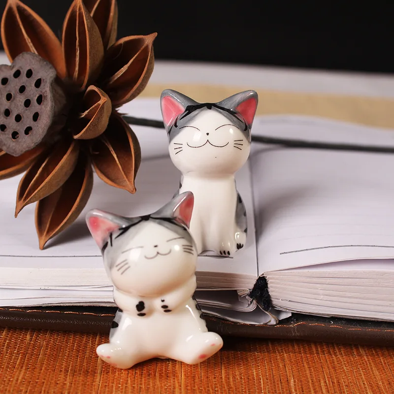 Kawaii 10 шт. керамическая Сырная кошка Домашний декор ремесел украшения комнаты