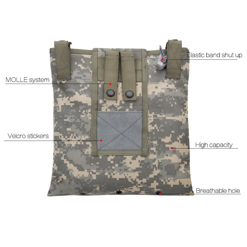 

Recycle Tactical Bag Molle Vest Bag Field Military Multi-Seat Camouflage Equipment Accessory Storage Bag