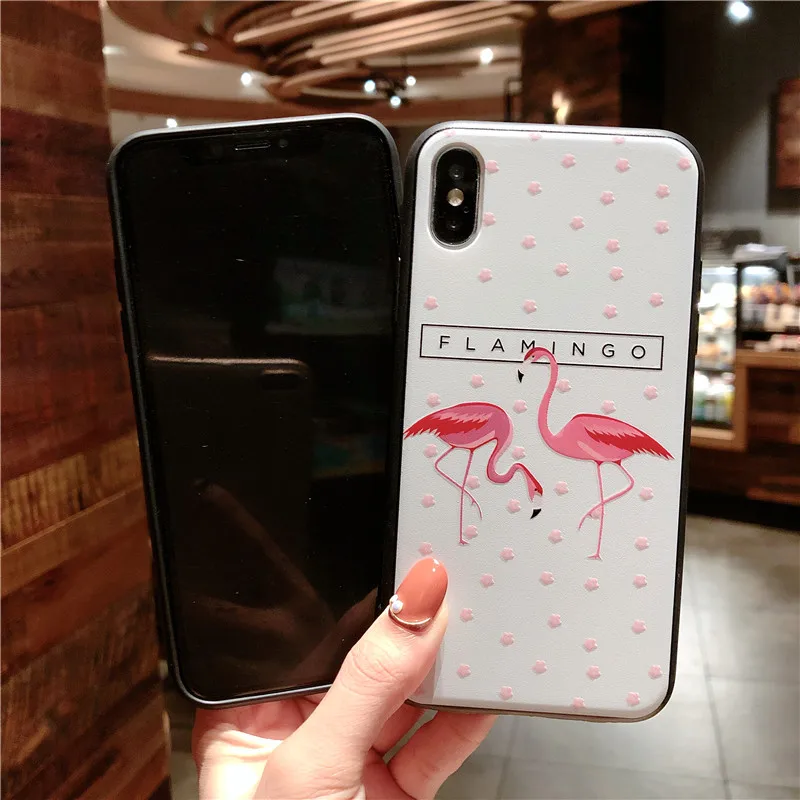 Милые животные чехол для iPhone X XS max XR 6 6s 7 8 плюс Чехол письмо Фламинго Роскошные XSmax
