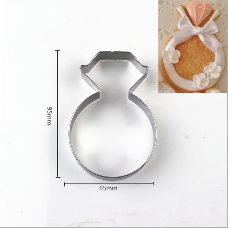 1x Wedding Ring 1 шт. patisserie reposteria Свадебные металлические режущие инструменты для печенья, мастики инструменты для украшения торта кекс шоколад печенье плесень кольцо платье DIY - Цвет: 1x Wedding Ring