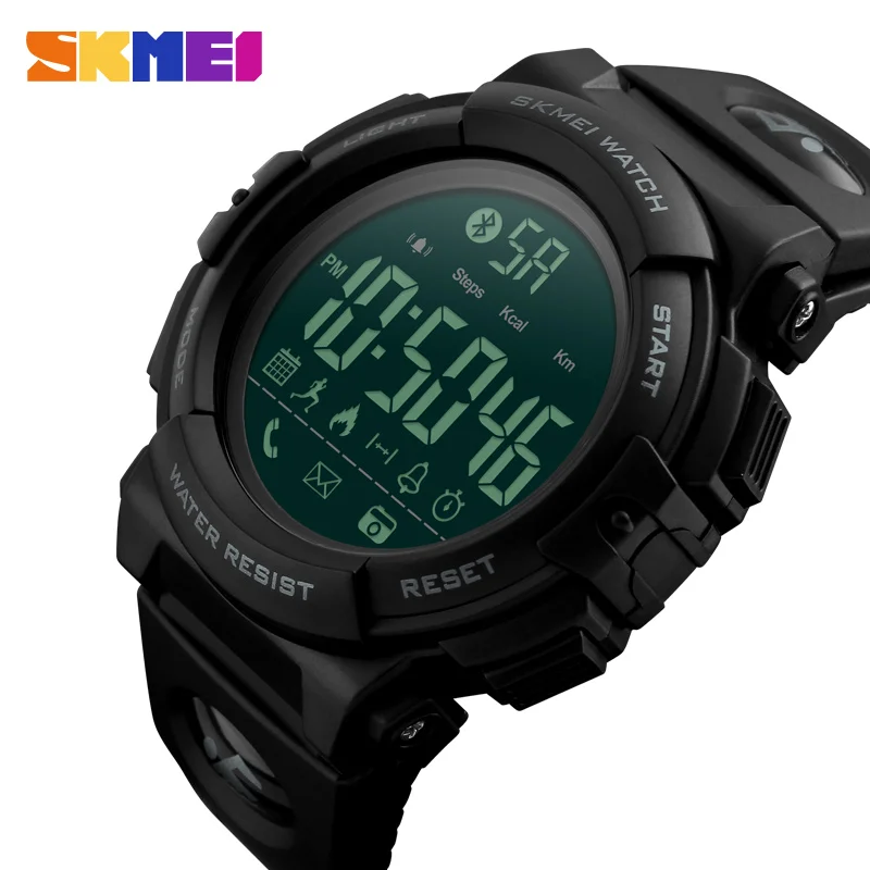 

SKMEI Brand Smart Sports Watches Mens Digital Wristwatches Remote Camera Call Reminder Bluetooth Smartwatches For iPhone Android