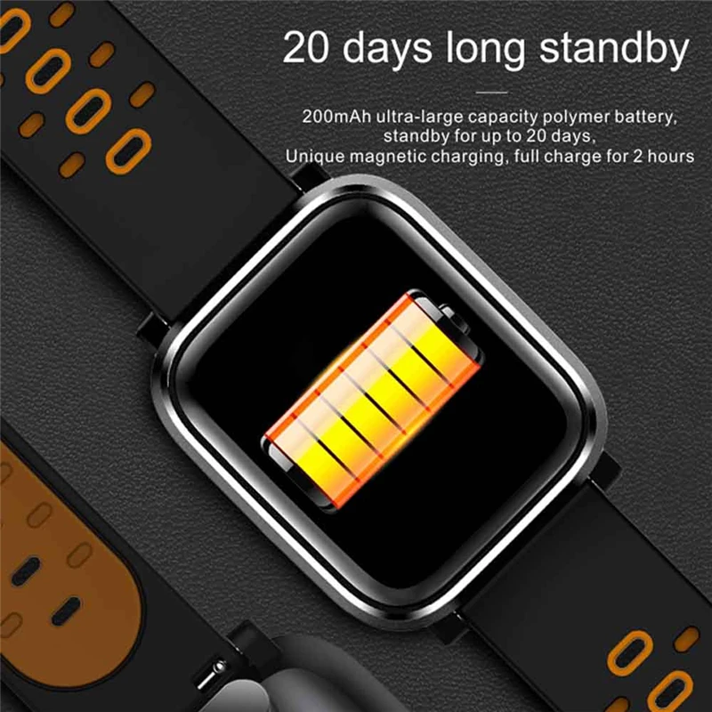 GIAUSA Смарт Часы Heart Rate крови Давление Цвет Экран Фитнес трекер Smartwatch IP67