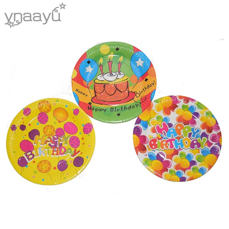 

Ynaayu 6pcs/setParty Paper Plates Disposable Plate Cake Napkins For Birthday Party Kids Favors Decoration Supplies