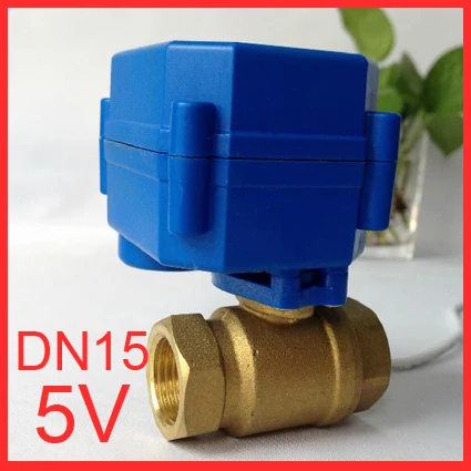 DN15 1/2 дюйма латунный микро электрический шаровой кран 5 в CWX 15Q двухсторонний с