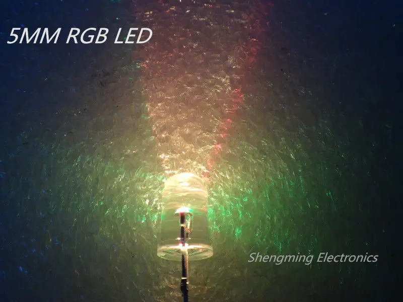 100 шт. 5 мм RGB 2 контактный быстрый Круглый светодиодный мигание радуги