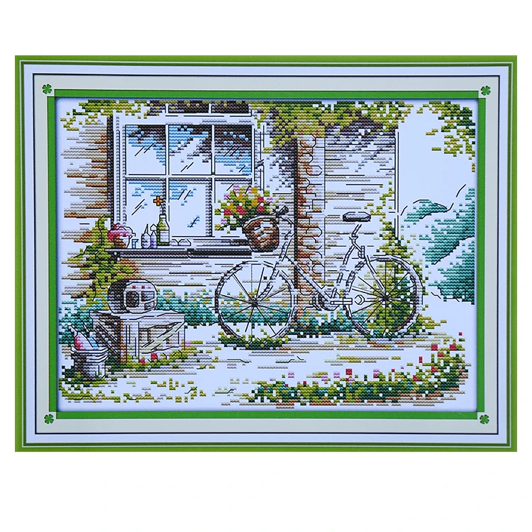 Набор для вышивки крестиком бесшумный выход из окна | Дом и сад