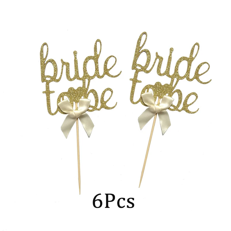 6Pcs gold 1 комплект, для невесты, чтобы быть, светодиодный шар, лента, бумажный баннер, чашка, соломенные тарелки, девичник, вечерние, девичьи, девичьи, вечерние, свадебные украшения - Цвет: 6Pcs gold