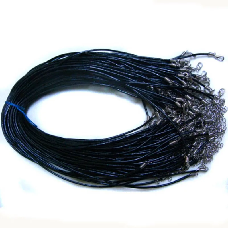 Ожерелье из натуральной кожи с застежкой карабином 10 шт./лот 2 мм 12 30 дюймов|necklace