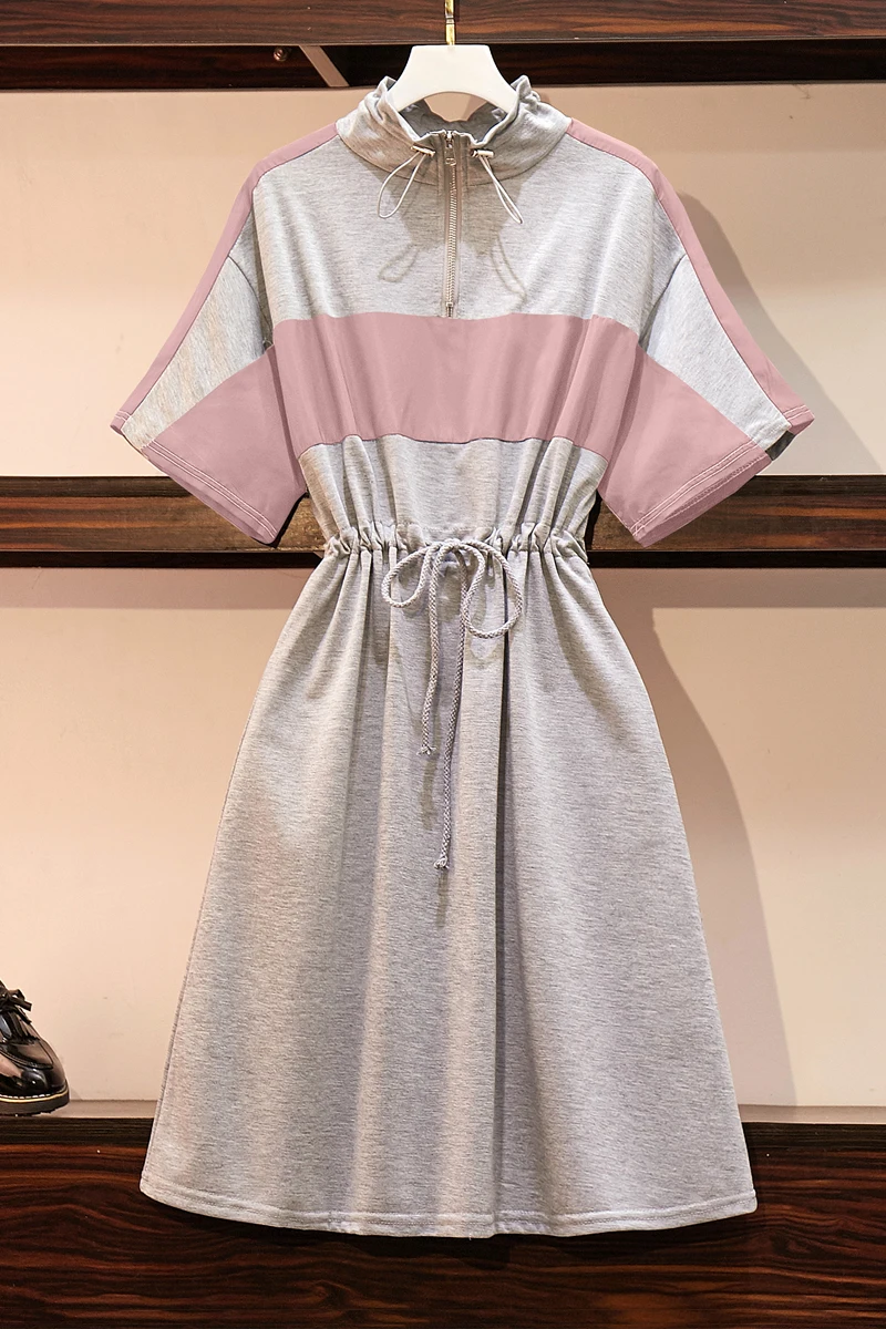 2019 New Arrival Shudaji Office Lady A-line Patchwork Short None Knee-length Regular Empire Stand Summer China (mainland) Dresse | Женская
