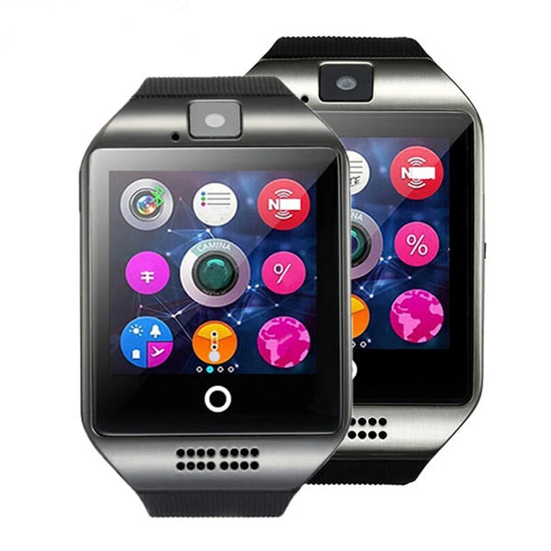 Q18 трекер сна шагомер Камера SMS sim карта TF Bluetooth Facebook WhatsApp Twitter синхронизации Smartwatch