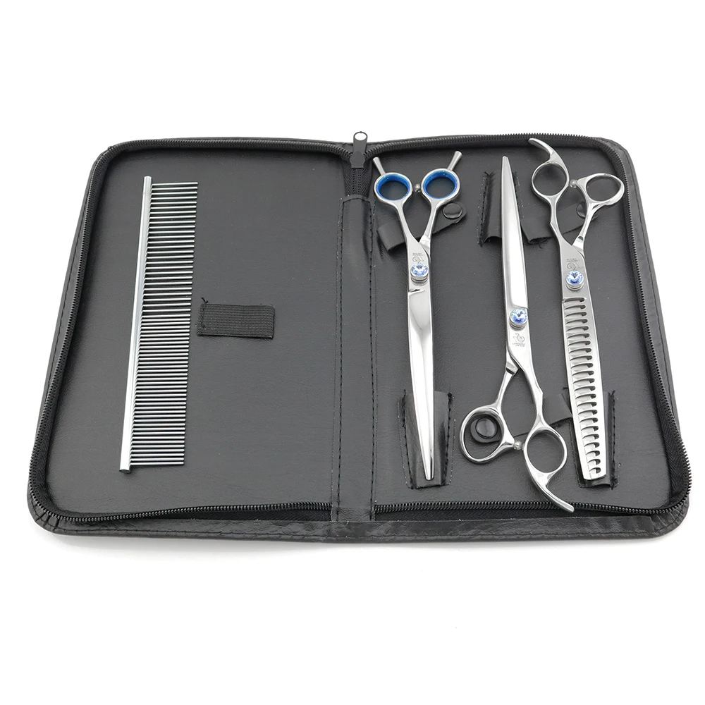 Professional Pet dog Grooming Scissors 8 Inch Dog Shears Thinning curved Blue Stone Lyrebird HIGH CLASS NEW | Красота и здоровье