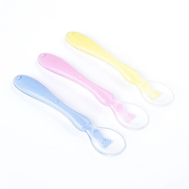 

Baby spoon feeding tableware baby children tableware colher spoon silicone tool piece together a lot of food spoon