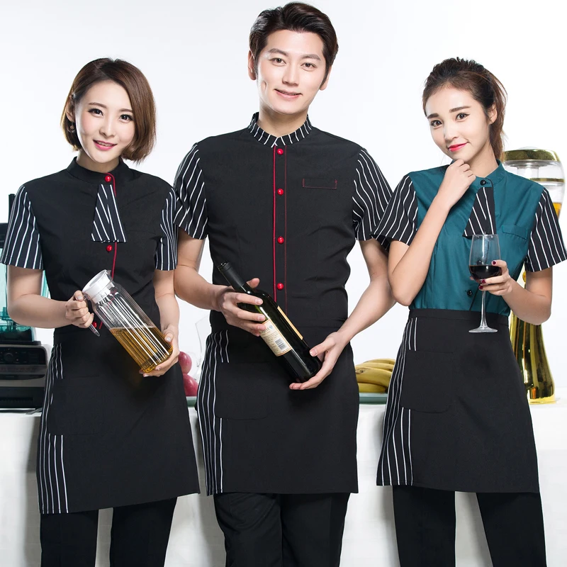 Рубашка для официанта с коротким рукавом рабочая одежда работы ресторана кафе