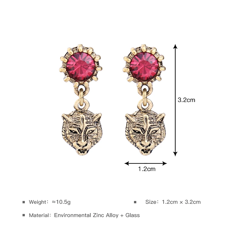 Крутые висячие серьги с леопардовой головкой из сплава для женщин дизайнерские