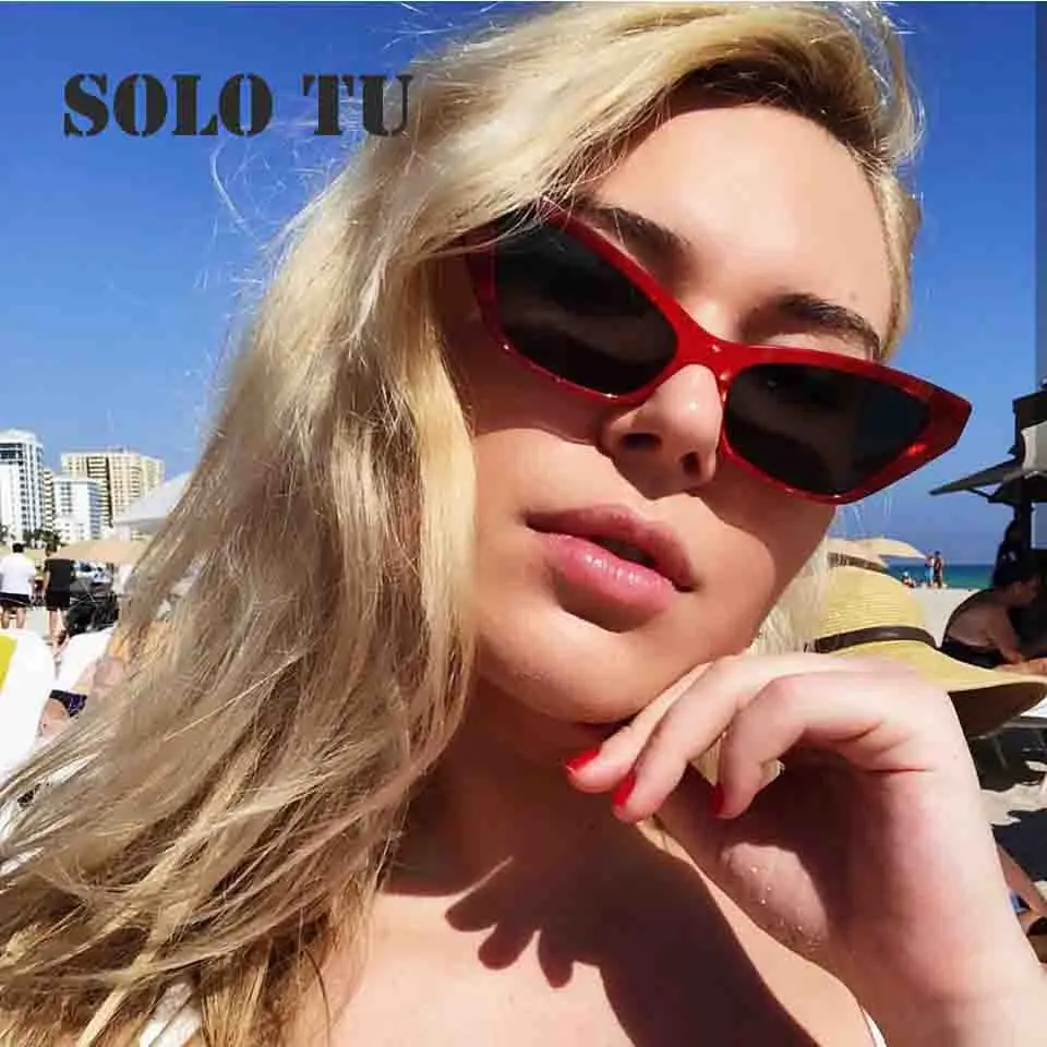 2018 кошачий глаз Для женщин солнцезащитные очки модные пикантные черные Cateyes для s