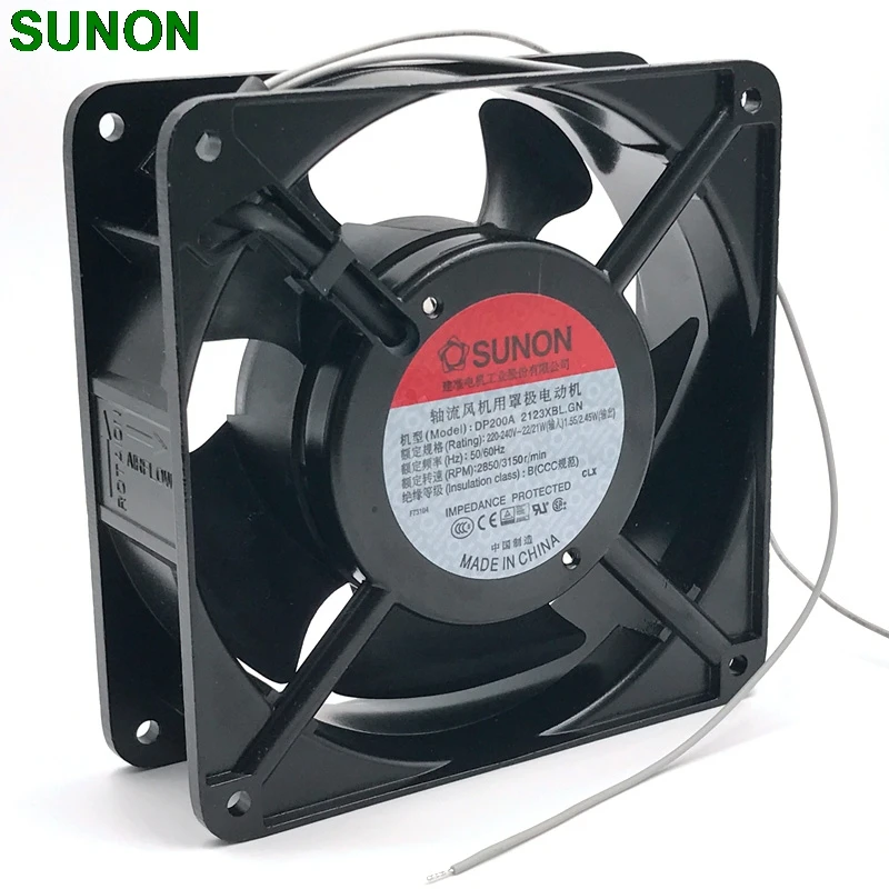 40 шт. Оригинальный Новый SUNON 12038 DP200A 2123XBL вентилятор вытяжной 220 в 12 см 120*120*38 мм 1238