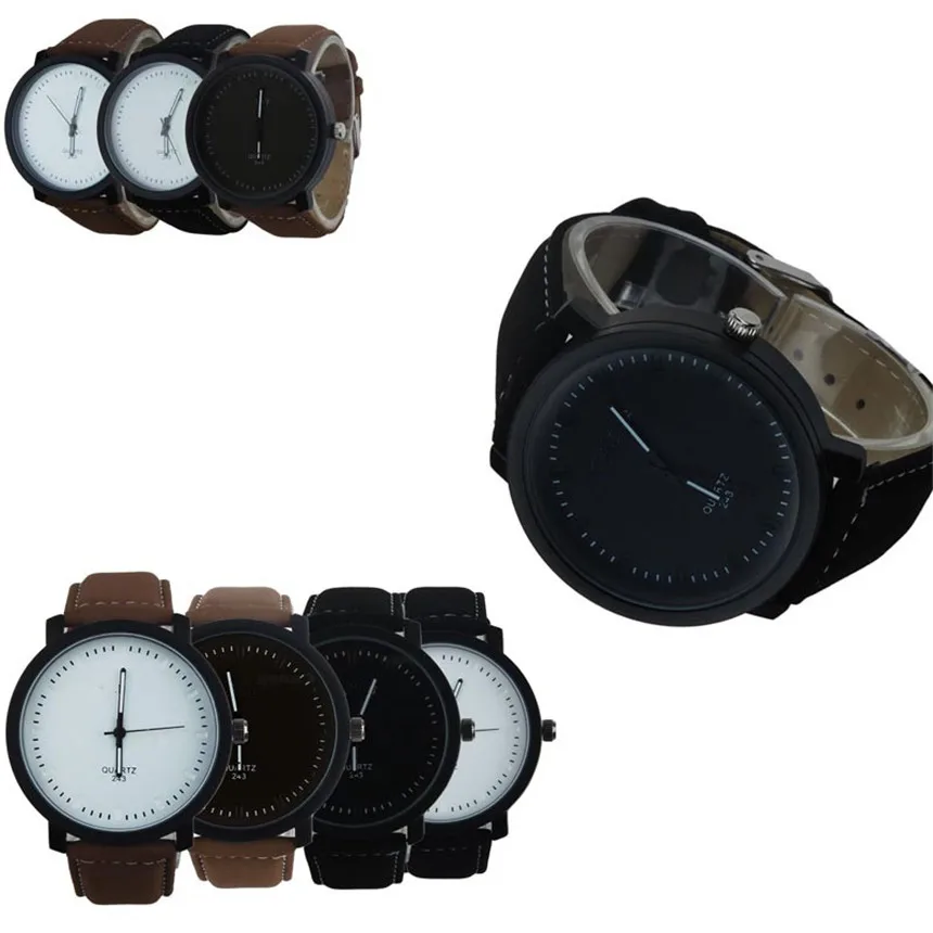 Известный бренд женские и мужские часы 1 шт. с эффектом потертости лесным ремнем