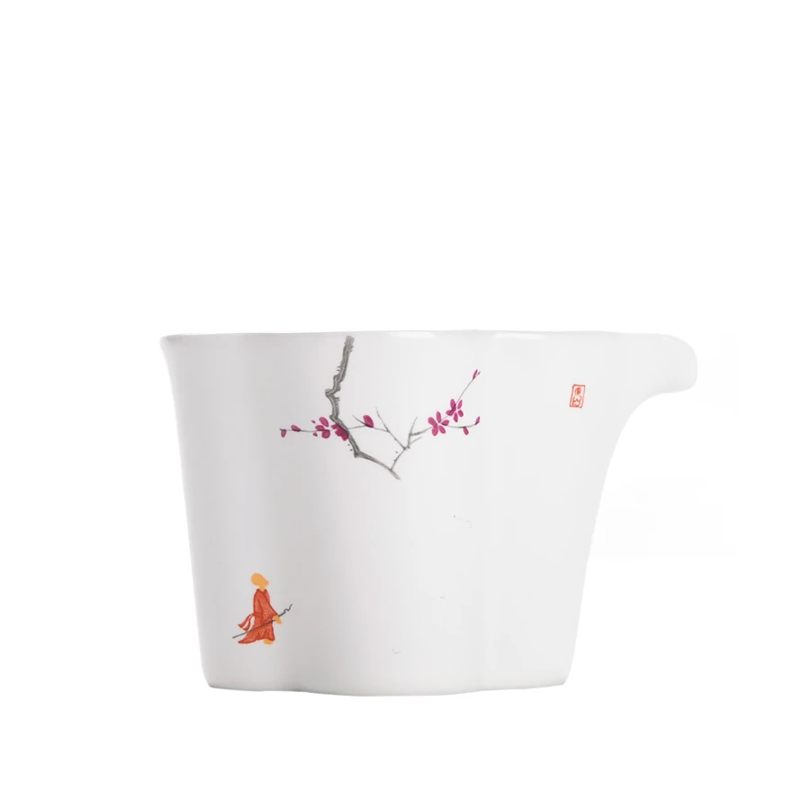 PINNY ручная роспись Слива чашка матовый белый фарфор ярмарка высокое качество