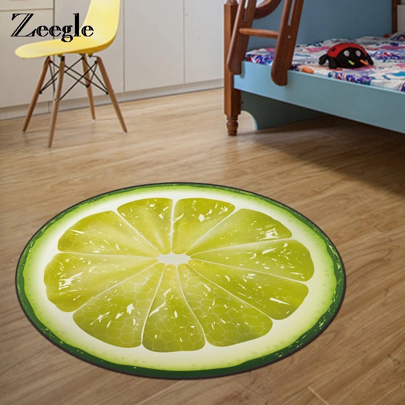 Zeegle 3D томатный Печатный круглый ковер для гостиной детской спальни коврик