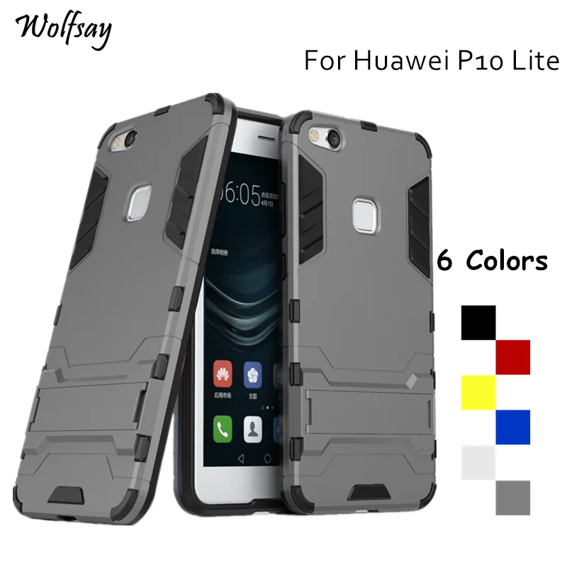 Wolfsay чехол для huawei P10 Lite PC силиконовый телефона с роботом Nova молодежный Capas &lt |