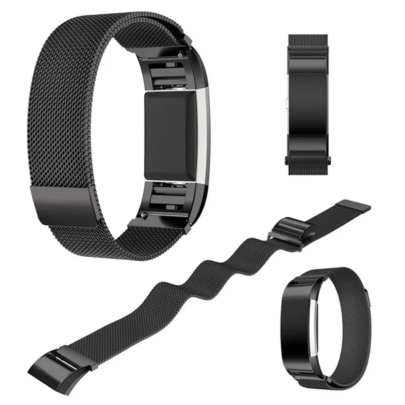 Миланский магнитный ремешок для Fitbit Charge 3 для Charge 2 фитнес-браслет из нержавеющей стали спортивные часы сменный металлический браслет