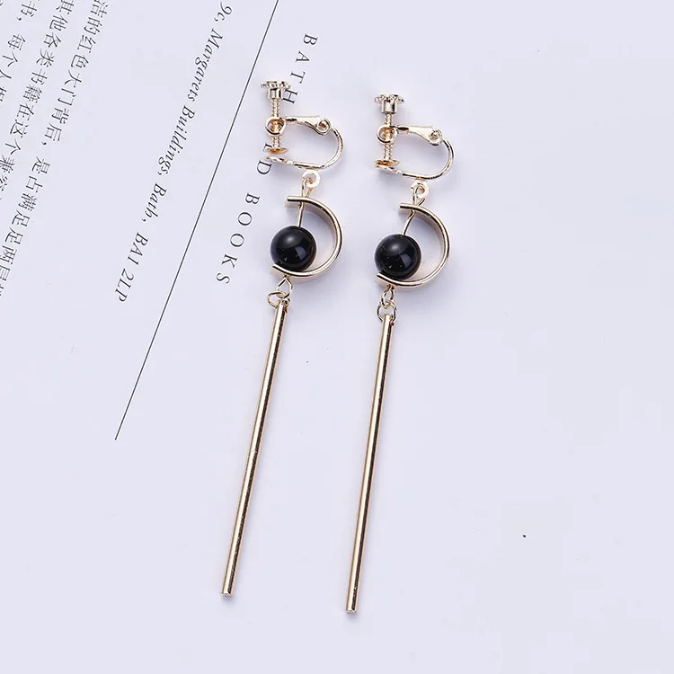 Длинные серьги-клипсы с камнями для женщин | Украшения и аксессуары