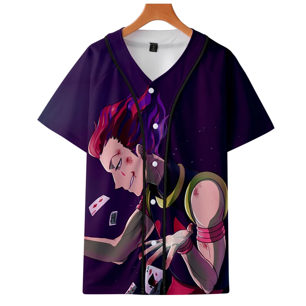 Hisoka Мужская и Женская 3D одежда лето 2018 футболка с коротким рукавом бейсбол