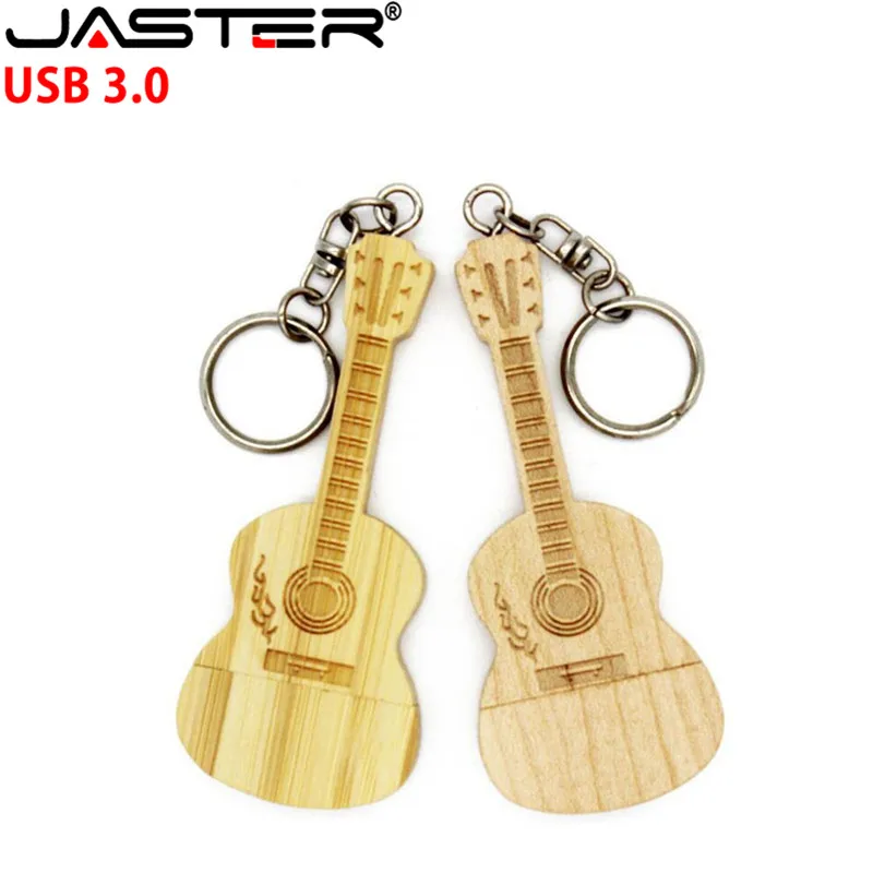 JASTER USB 3 0 (бесплатный логотип на заказ) ручка-накопитель в форме гитары деревянная
