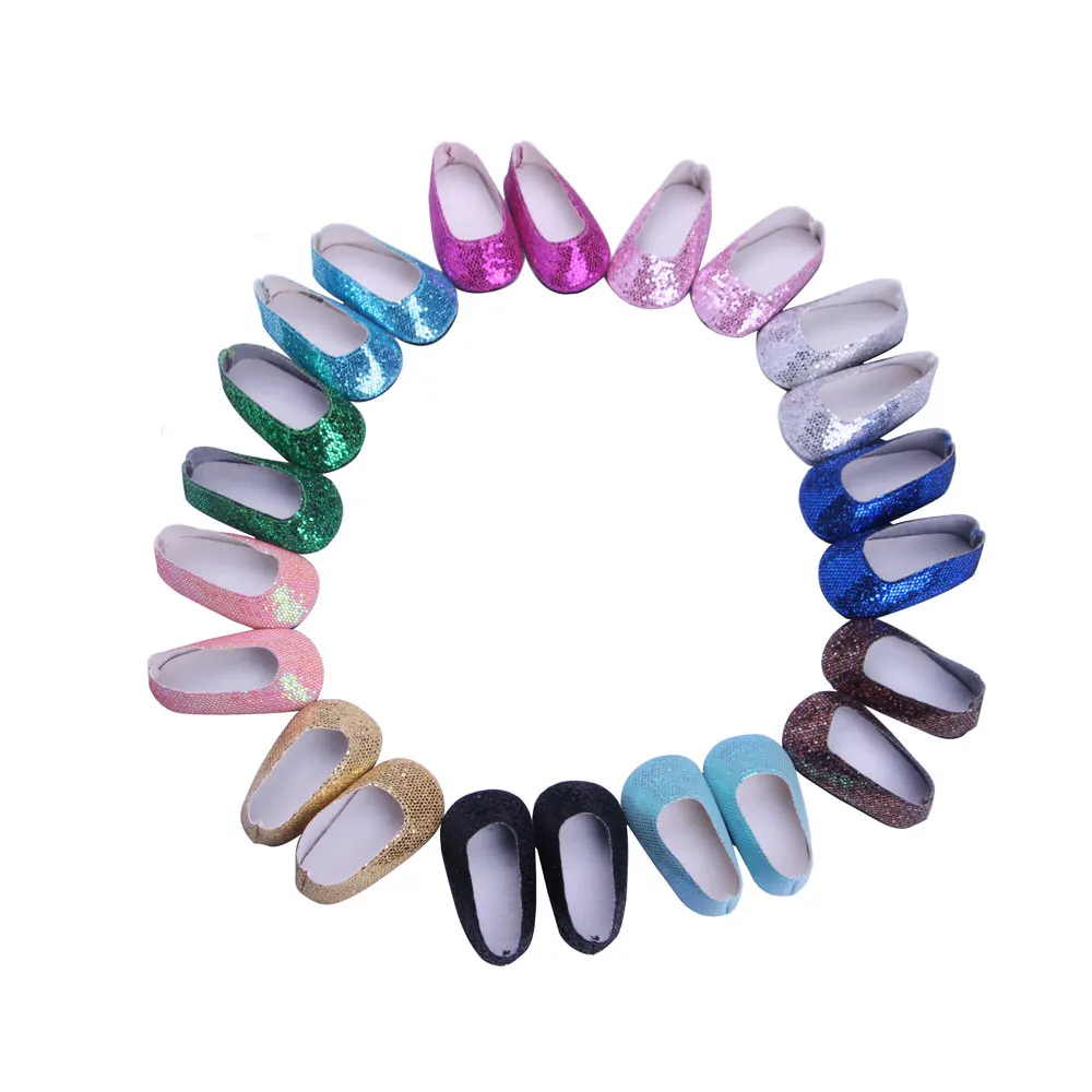 Высокое качество 11 цвет пайетки кукла обувь для 18 &quotдюймов American Girl Doll подарок