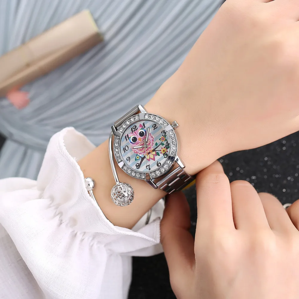 

Fasion Women Clock Wrist Watches Unisex Men Women Watches Sports Owl Quartz Movement Watches Alloy Harajuku Wind kol saati #W