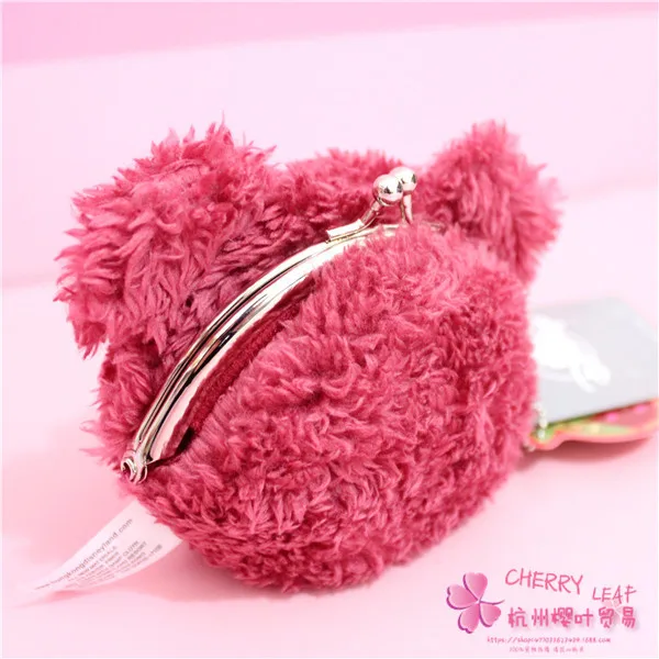 IVYYE Lotso Huggin Bear аниме плюшевый Кошелек для монет Мультяшные мягкие кошельки для мелочи кошелек для денег карты сумки для ключей подарки для детей