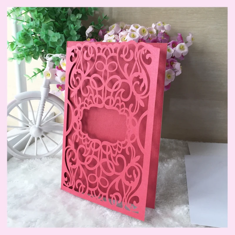 12pcs/lot Laser Cut Elegant Wedding Invitation Cards black unique birthday invitations card decorative table place | Дом и сад