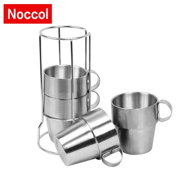 Noccol 300 мл набор из 4 Кофе кружка с двойными стенками Изолированные пива воды чашки