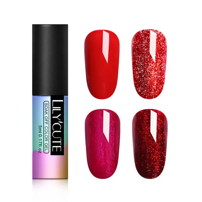 4PCS Set LILYCUTE Блестящий УФ-Гель-лак Полупостоянный Гибридный Гель-лак набор для маникюра ногтей замочить верхнее покрытие белые гель-лаки - Цвет: 4PCS Set