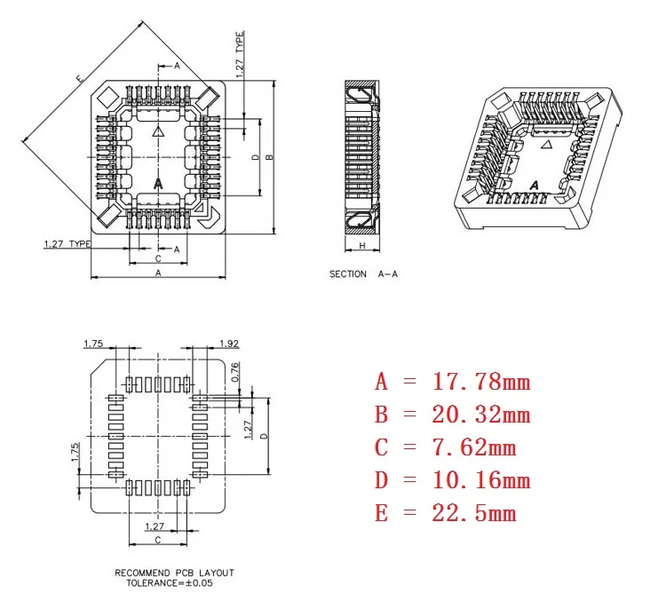 MCIGICM 10 шт. PLCC32 SMD ИС адаптер паяльник с разъемом типа IC