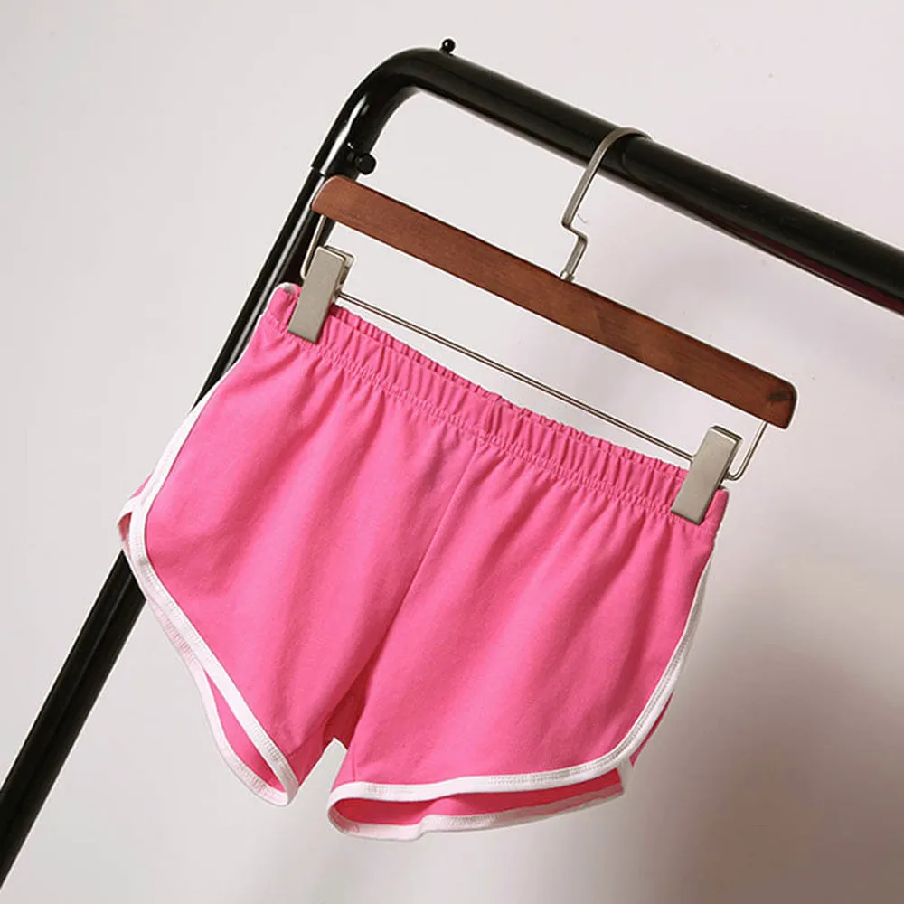 Pink Летние новые женские спортивные шорты для спортзала, тренировки, тонкий пояс, шорты для фитнеса, feminina, плюс размер - Цвет: Pink