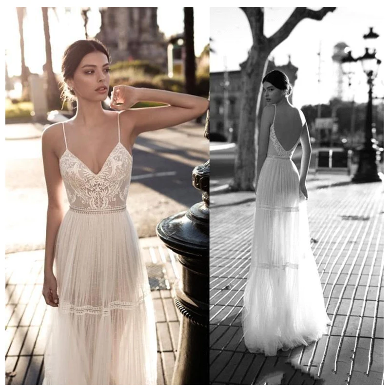 LORIE Boho Свадебное платье с аппликацией свадебное открытыми плечами