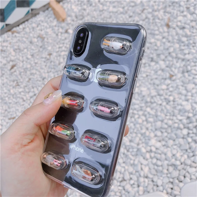 Чехол для телефона JAMULAR 3D с милыми капсуловыми таблетками iPhone XS MAX XR 8 6 6s X 7 Plus