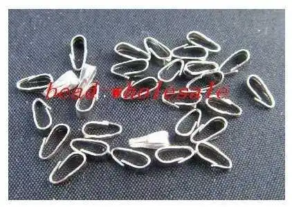 OMH wholesale 500pcs Golden bronze silver plated metal necklace crimp end beads bail Clasps Hooks 6mm DY80 | Украшения и