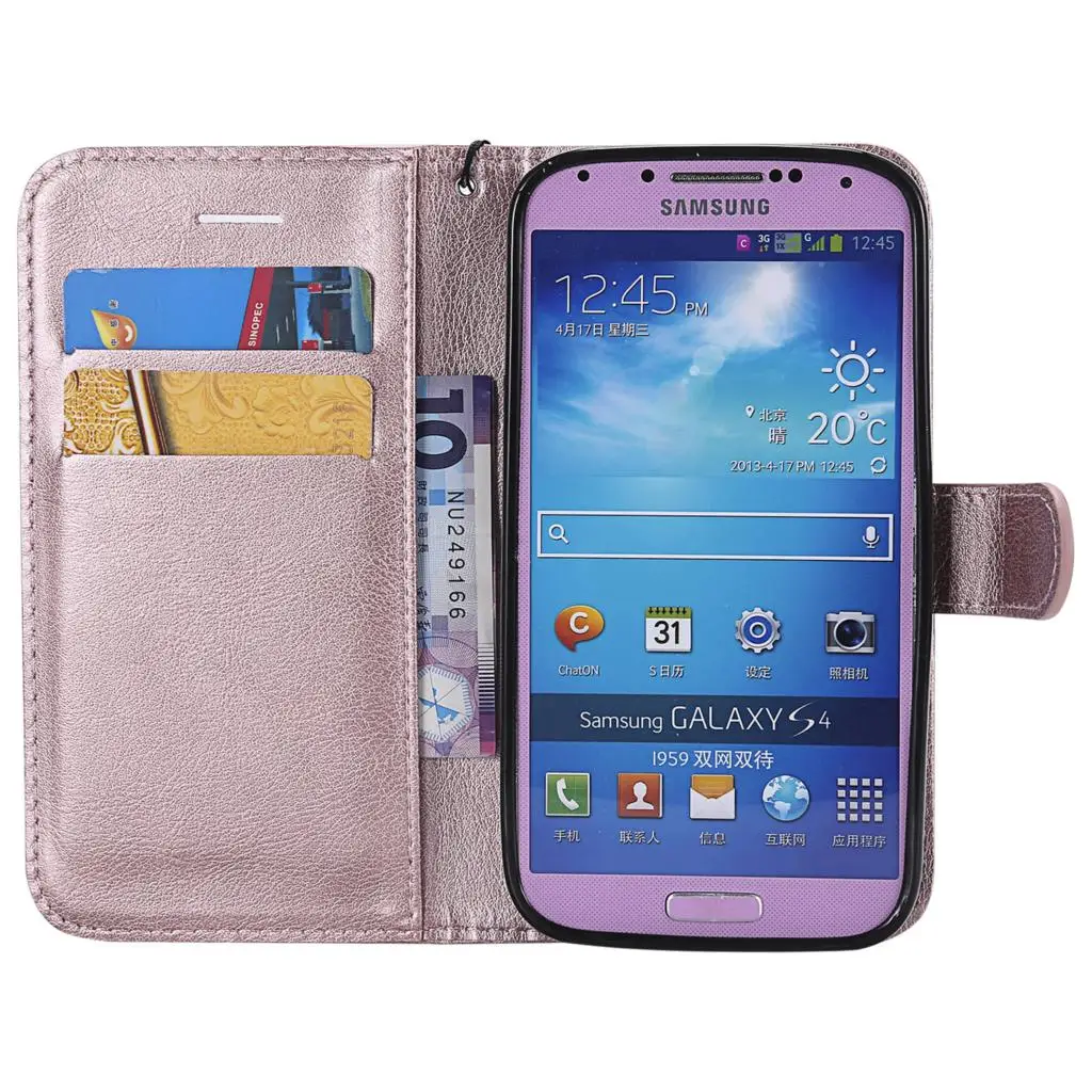 Кошелек чехол для samsung Galaxy S4 Обложка Магнитный Флип слота мобильного телефона