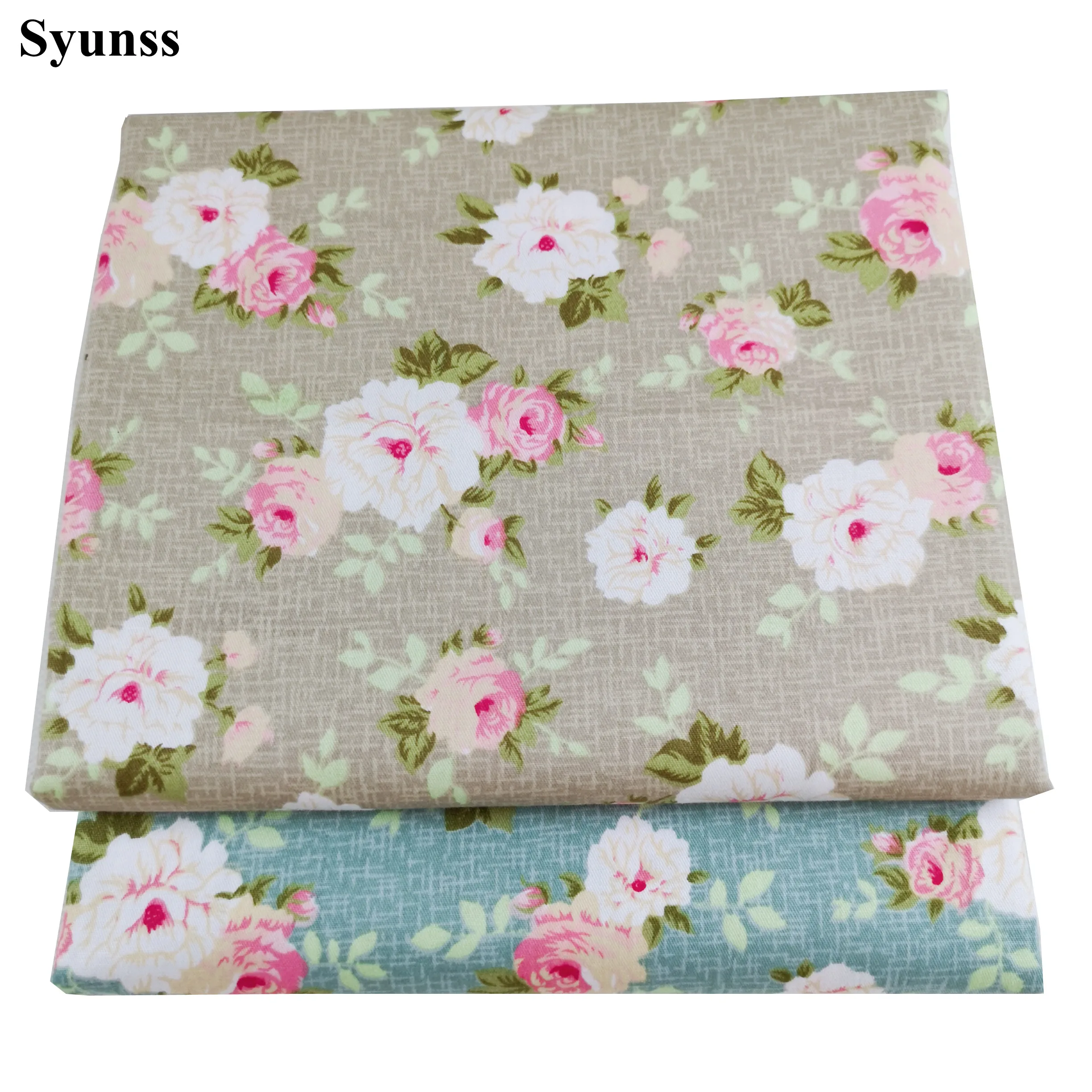 Syunss Diy Лоскутная Ткань для квилтинга детские кроватки подушки платье Шитье Tissus Синий Пион печатных саржа хлопчатобумажная ткань Tecido