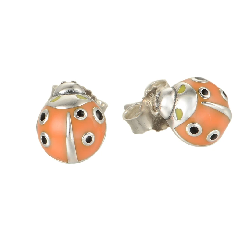 Женские серьги-гвоздики из серебра 925 пробы с эмалью | Украшения и аксессуары